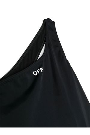 Black polyester swimsuit OFF WHITE KIDS | OGFA005S23JER0011001